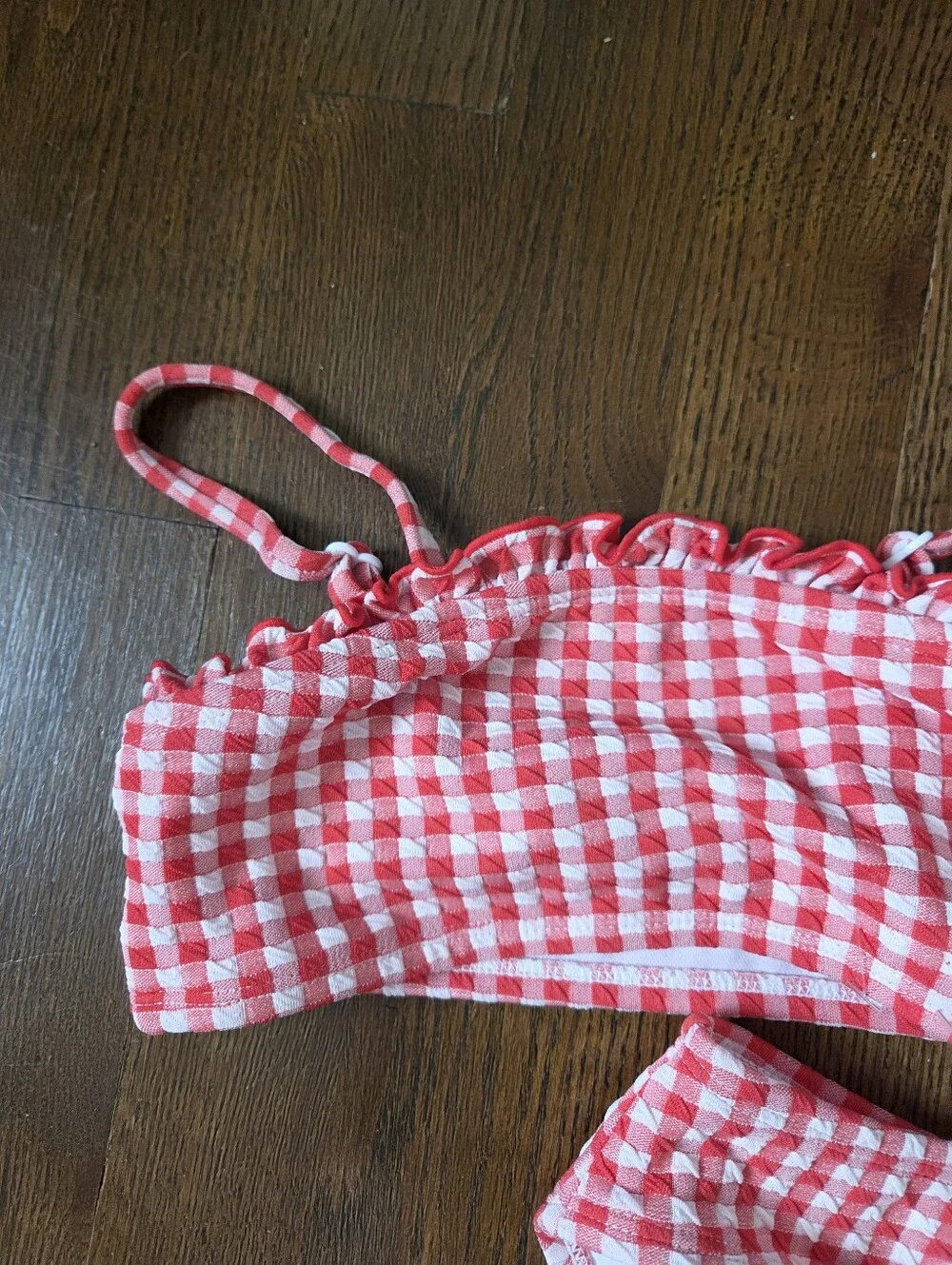 New Cat & Jack Girls Small 6/7 Red/White Tankini